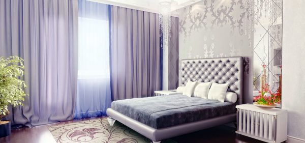 Шторы в спальню: дизайн в современном стиле