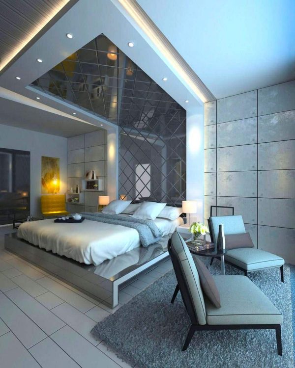 Стильный интерьер спальни в светлых тонах