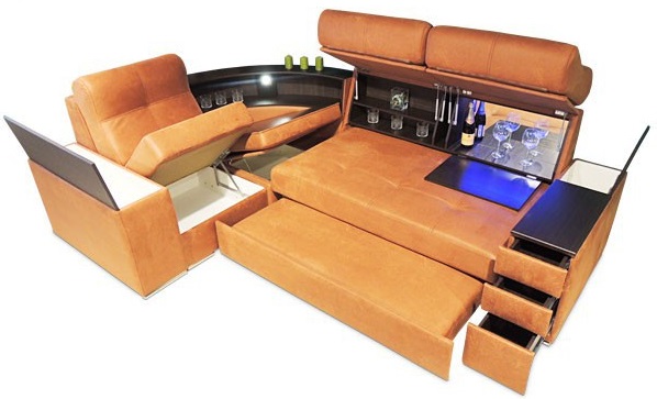 угловой диван с баром